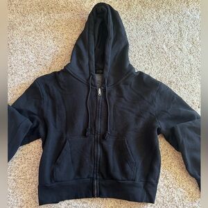 Cropped black Brandy Melville Zip Up